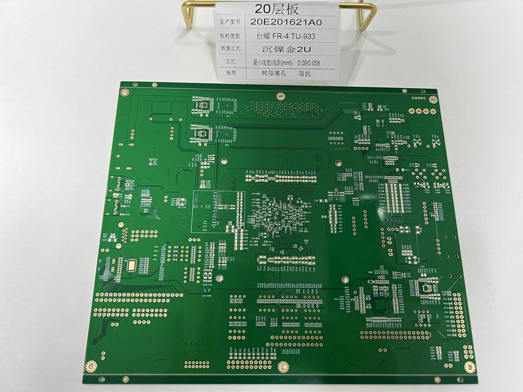 6-32 Layer HDI PCB การผลิตด้วย 0.25 มม BGA และครึ่งหลุมสําหรับซ็อตหลอดไฟ 20 Layer Tuc TU-933 PCB ความเร็วสูง
