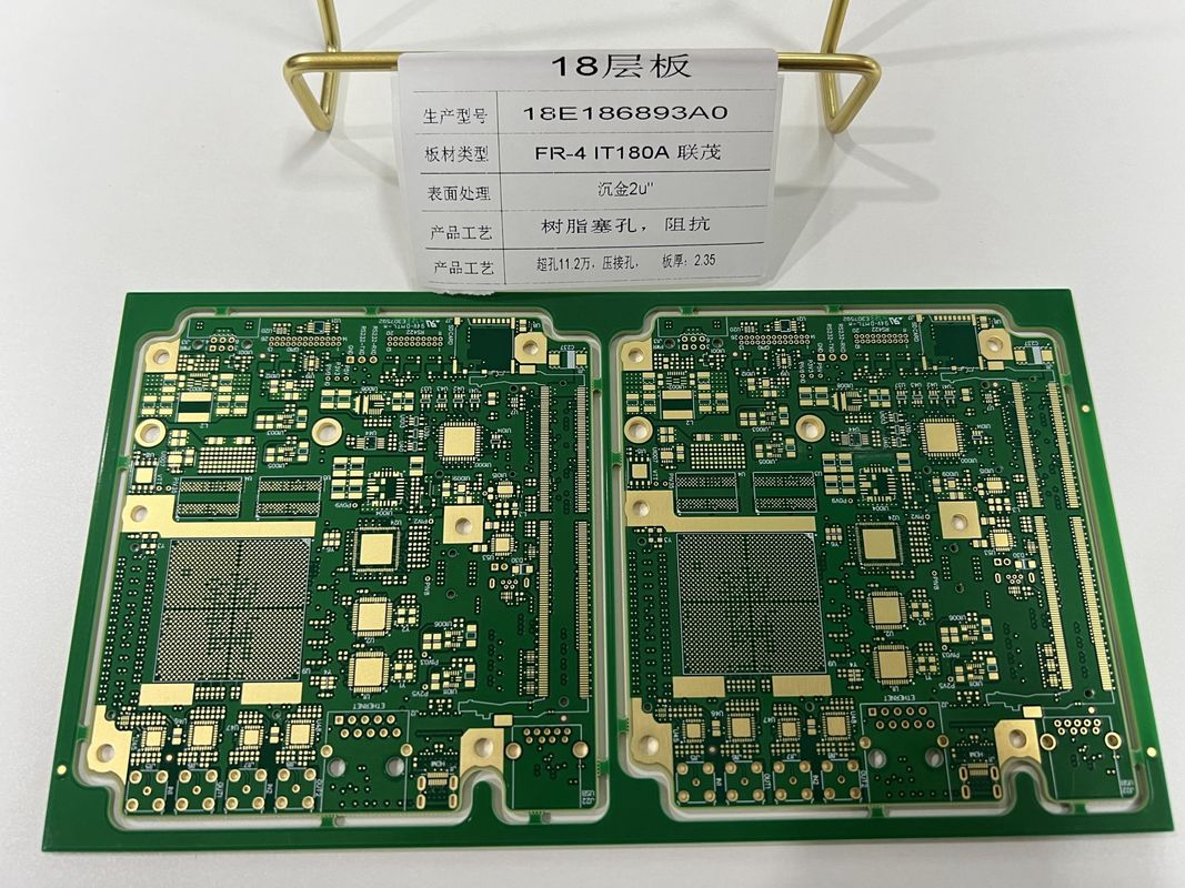 FR4 IT180 18Layers 3+N+3 HDI PCB Board Prototype With Crimp Hole 3/3Mil Traces X RAY ทดสอบการหมุนเร็วของ HDI ENIG