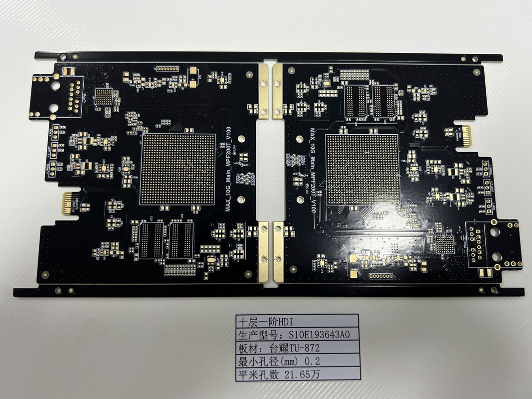 FR4 TU-872 PCB ความเร็วสูง 10 ชั้น 3/3Mil PCB 4L 1 N 1 บอร์ด HDI ENIG IP4452