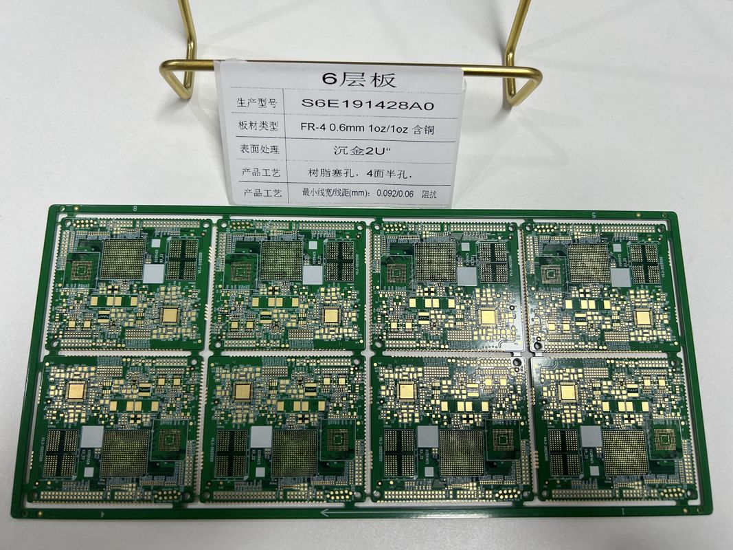6 ชั้น โซกิตหลอดไฟ HDI PCB หนาแน่นยืดหยุ่น ครึ่งหลุม 3/3 มิล