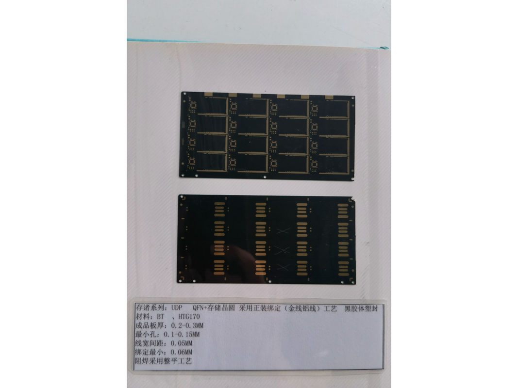 Black Solder Mask IC Substrate PCB 0.2mm RoHS Compliant สําหรับอุปกรณ์อิเล็กทรอนิกส์ วัสดุ BT การ์ด SD