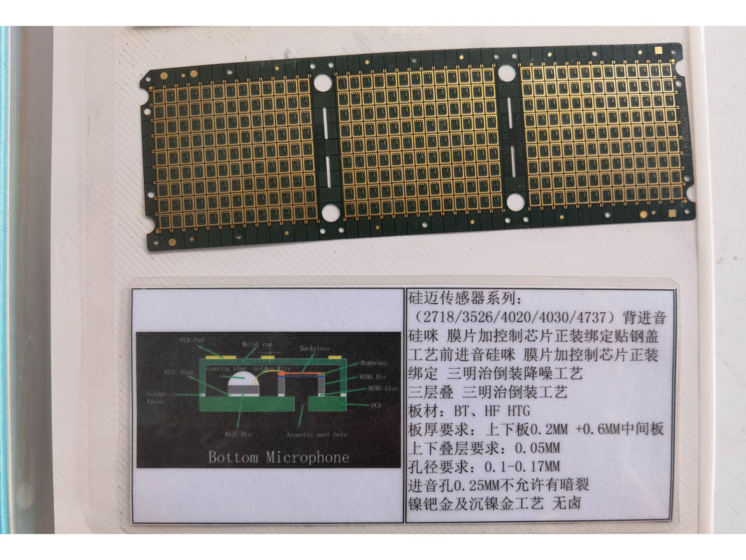 ENIG พื้นผิว ปลาย IC สับสราท PCB IC แผ่นวงจร 0.2mm วัสดุพื้นฐาน BT HF HTG