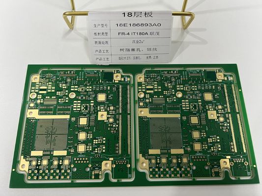 FR4 IT180 18Layers 3+N+3 HDI PCB Board Prototype With Crimp Hole 3/3Mil Traces X RAY ทดสอบการหมุนเร็วของ HDI ENIG