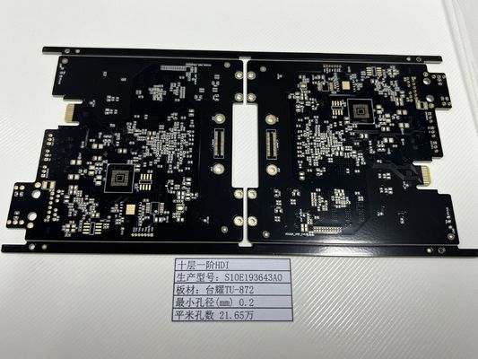 โป้ไฟพิเศษ โป้ PCB อินเตอร์คอนเนคเตอร์ความหนาแน่นสูง 10 ชั้น Tuc TU-872 1+N+1 Goldfinger 30U